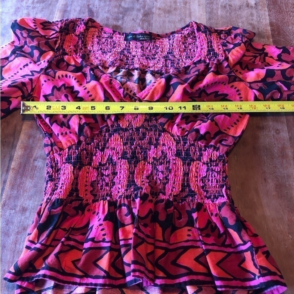 House of Harlow 1960 Blouse Smocked Floral Printed Top - Picture 5 of 9